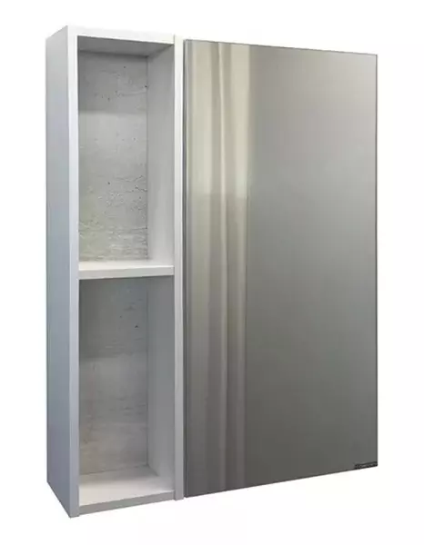 Зеркальный шкаф Comforty Прага 60 без света дуб белый универсальный 11800₽