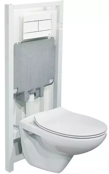 Комплект инсталляция с унитазом, крышкой и кнопкой смыва «Sanitana» Munique S555662 белый
