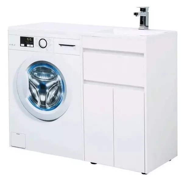 Тумба с раковиной под стиральную машину Aquanet Токио 110 Даллас 110 правая белая 49677₽