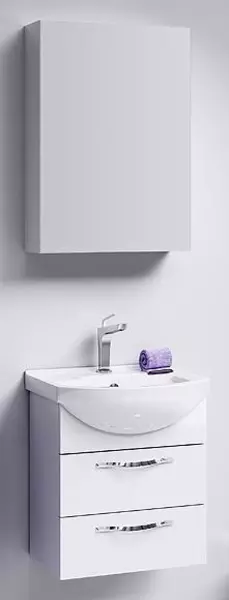 Мебель для ванной подвесная «Aqwella» Аллегро 50 с 2 ящиками белая - фото 1