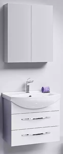 Мебель для ванной подвесная «Aqwella» Аллегро 65 с 2 ящиками белая - фото 1
