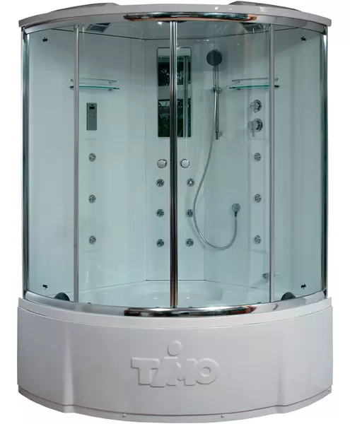 

Душевой бокс «Timo» Lux T-7735 135/135 с ванной Clean Glass/белый с гидромассажем с электрикой