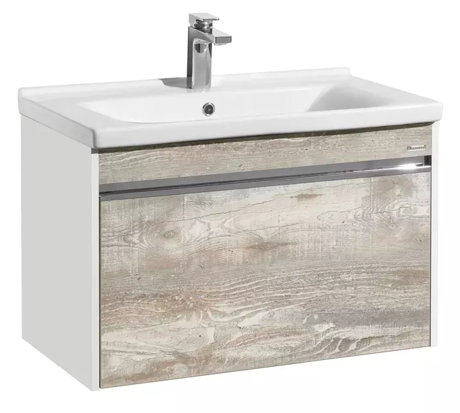 

Тумба с раковиной «Aquaton» Капри 80 (Миранда 80) подвесная бетон пайн/белая