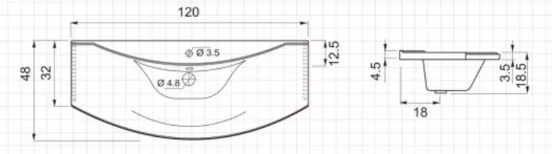 Раковина «Цвет и Стиль» Гиро 120 литьевой мрамор