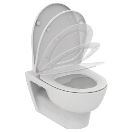 

Подвесной унитаз безободковый «Ideal Standard» Esedra T365701 белый с сиденьем дюропласт с микролифтом белое
