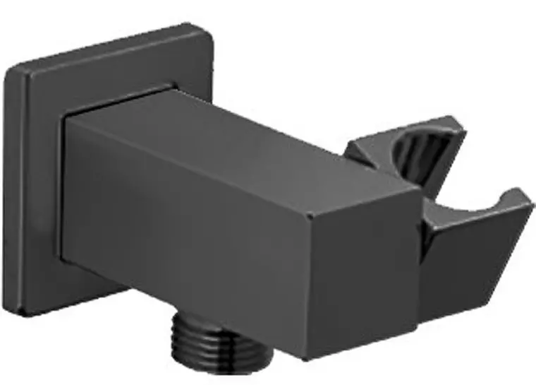 Подключение для душевого шланга «Paini» 50PZ480QQ с держателем для лейки чёрное матовое