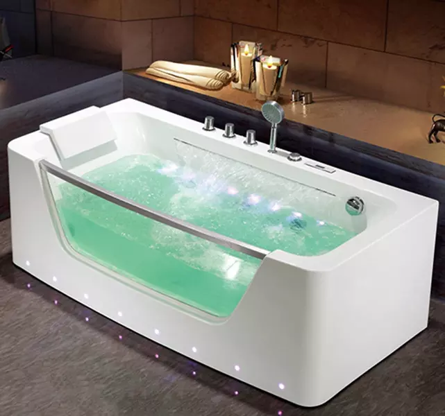 Гидромассажная ванна акриловая «Grossman» GR-15085 150/85 с каркасом с сифоном белая