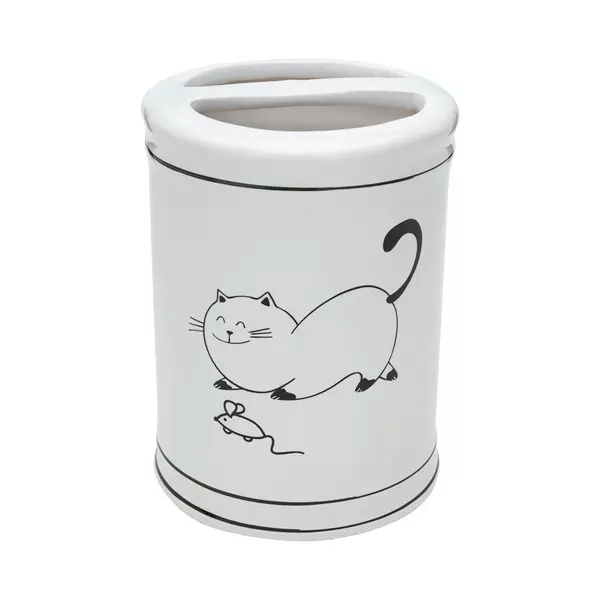 

Стакан для зубных щёток «Fora» Happy Cats FOR-HC042 белый