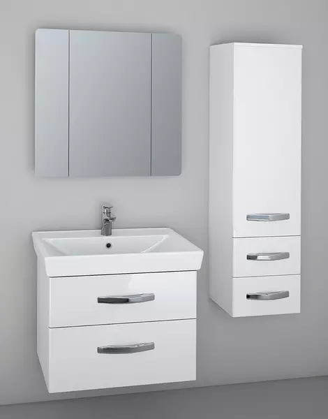 Мебель для ванной подвесная «Spectrum» Толедо 70 с ящиками белая