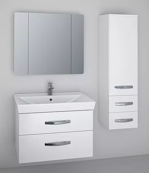 Мебель для ванной подвесная «Spectrum» Толедо 80 с ящиками белая