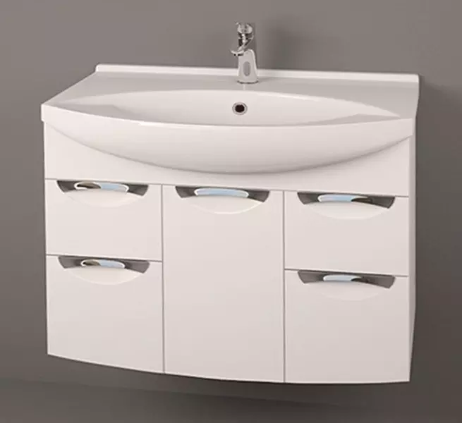 Мебель для ванной подвесная «Spectrum» Солар 75 с дверцей и ящиками белый лак