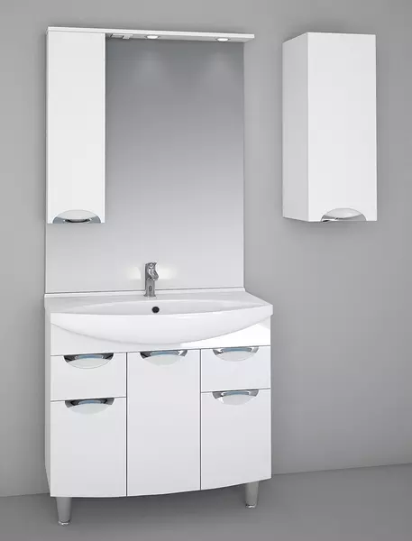 Мебель для ванной «Spectrum» Солар 85 с дверцами и ящиками белый лак
