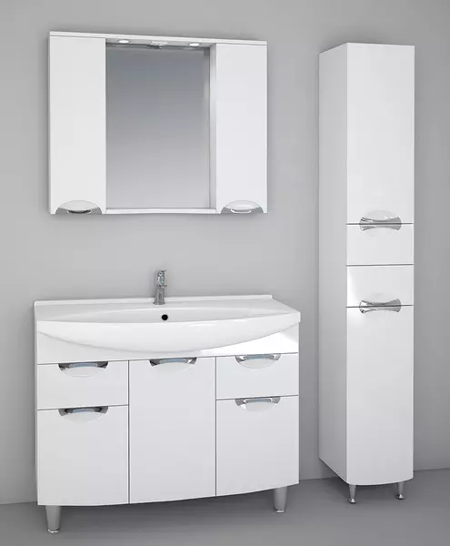 Мебель для ванной «Spectrum» Солар 105 с дверцами и ящиками белый лак