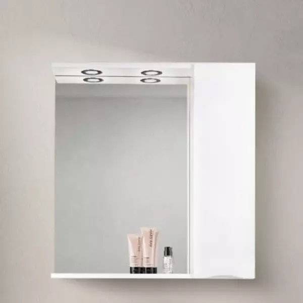 

Зеркало с шкафчиком «Belbagno» Marino 80 с подсветкой Bianco Lucido правое