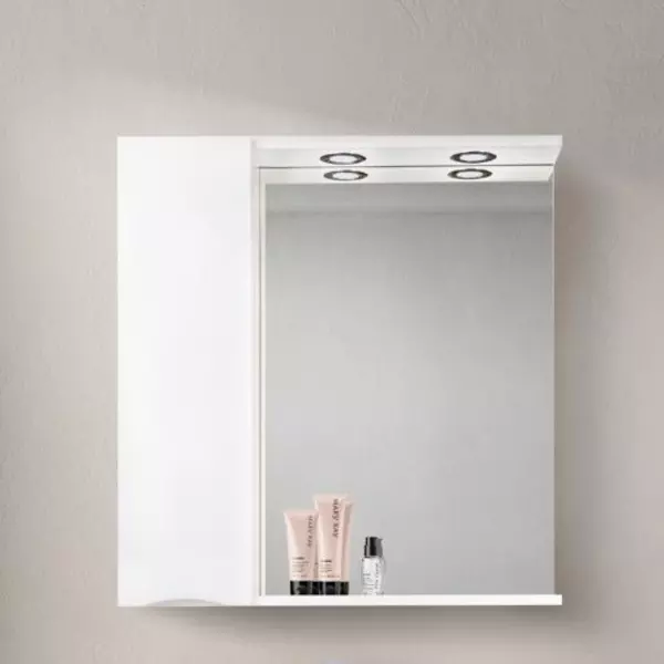 

Зеркало с шкафчиком «Belbagno» Marino 80 с подсветкой Bianco Lucido левое