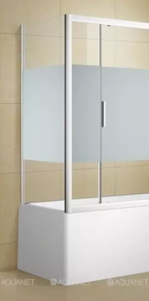 Боковая стенка стеклянная «Aquanet» Practic 80 прозрачная с белой полоской