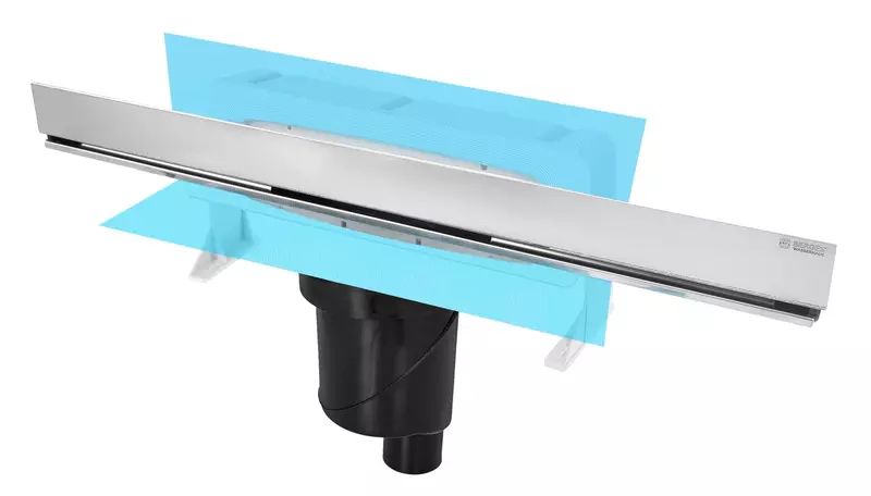 

Душевой лоток «Berges Wasserhaus» Wall 600 вертикальный выпуск хром