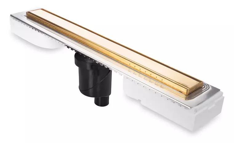 

Душевой лоток «Berges Wasserhaus» B1 Keramik 700 вертикальный выпуск золото/под плитку