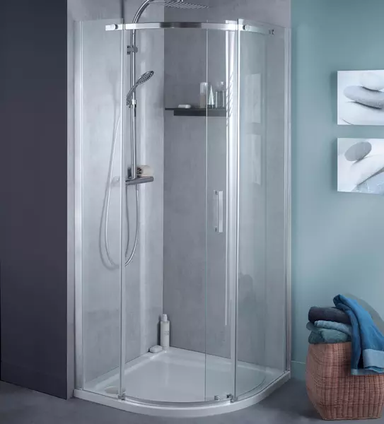 Душевой угол-ограждение Jacob Delafon Contra 9090 E22R90L-GA четверть круга прозрачныйхром без поддона левый 122771₽