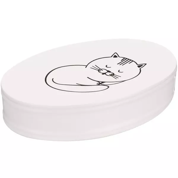 

Мыльница «Fora» Happy Cats FOR-HC036 на стол чёрно-белая