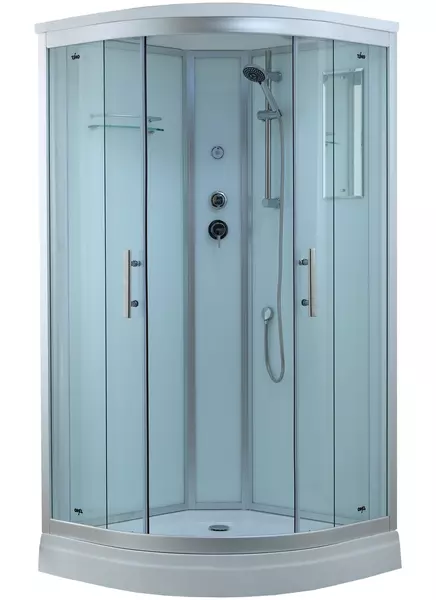 

Душевая кабина «Timo» Standart T-6601 100/100 низкий поддон прозрачная/белая с серебристым профилем с электрикой