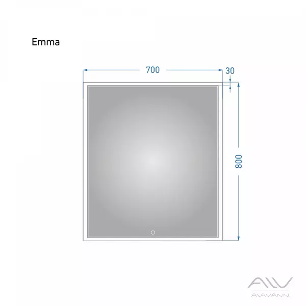 Зеркало «Alavann» Emma 70 с сенсорным выключателем с подсветкой