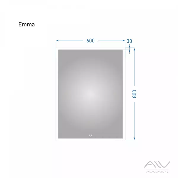 Зеркало «Alavann» Emma 60 с сенсорным выключателем с подсветкой
