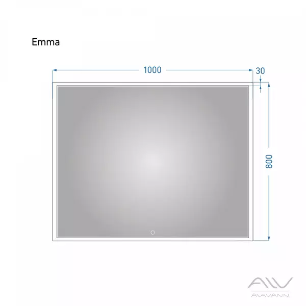 Зеркало «Alavann» Emma 100 с сенсорным выключателем с подсветкой