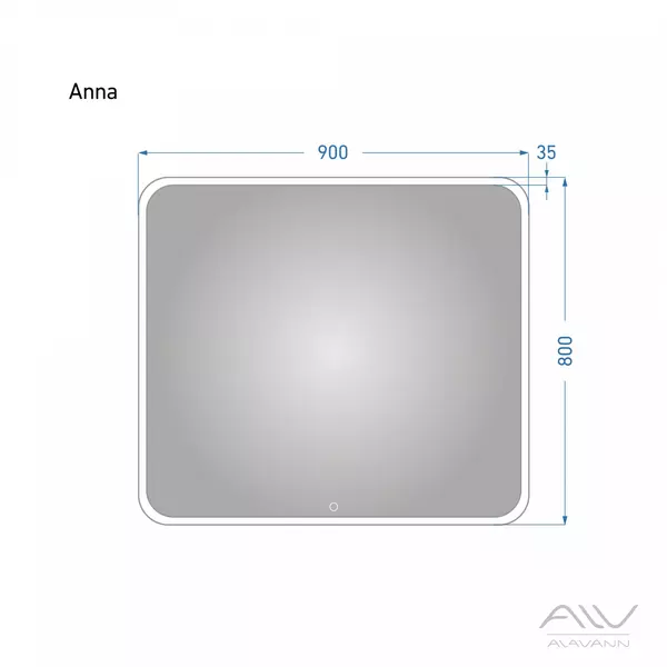 Зеркало «Alavann» Anna 90 с сенсорным выключателем с подсветкой