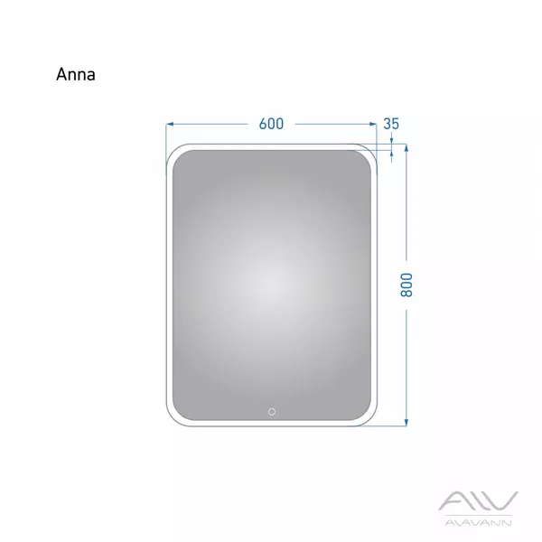 Зеркало «Alavann» Anna 60 с сенсорным выключателем с подсветкой