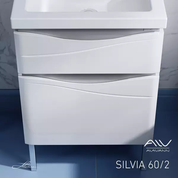 Мебель для ванной «Alavann» Silvia 60 белый/серебристый металлик