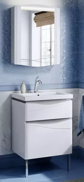 Мебель для ванной «Alavann» Silvia 60 белый/серебристый металлик