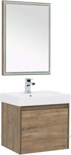 Мебель для ванной подвесная «Aquanet» Nova Lite 60 с 2 ящиками(один скрытый) дуб рустикальный