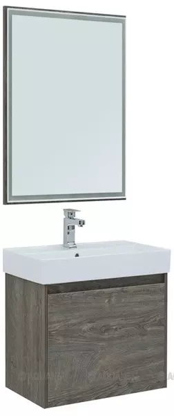 Мебель для ванной подвесная «Aquanet» Nova Lite 60 с 2 ящиками(один скрытый) дуб рошелье