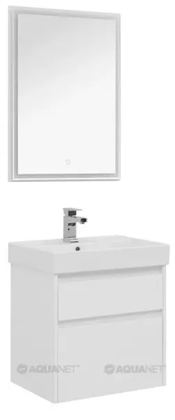Мебель для ванной подвесная «Aquanet» Nova Lite 60 с 2 ящиками белый глянец - фото 1
