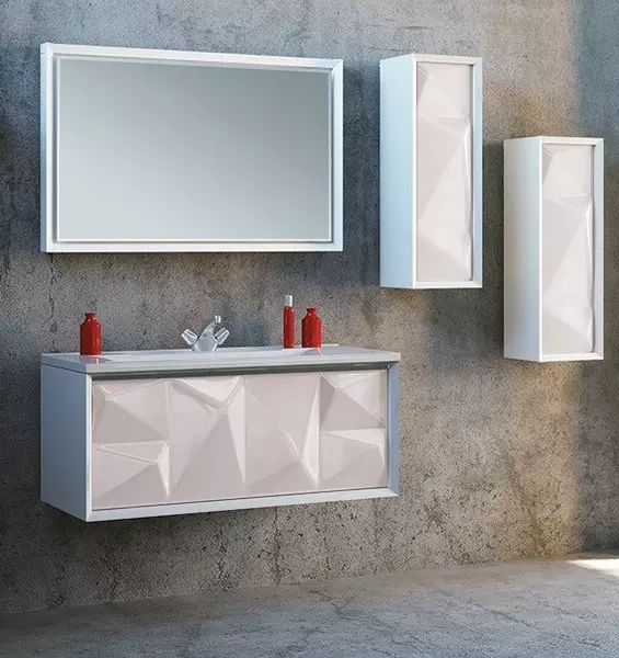 Мебель для ванной подвесная «Marka One» Romb 90 white