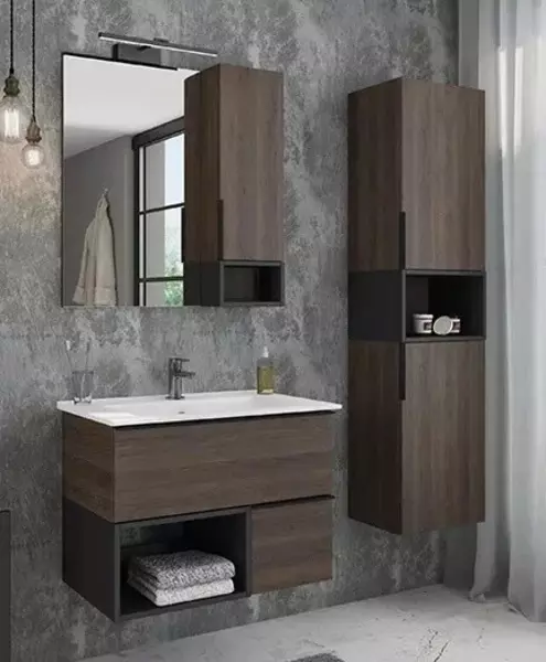 Мебель для ванной подвесная Comforty Франкфурт 75 белая дуб шоколадно-коричневыйчёрная 49100₽