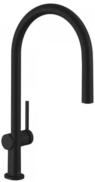 

Смеситель для кухонной мойки «Hansgrohe» Talis M54 72803670 с выдвижным изливом чёрный матовый