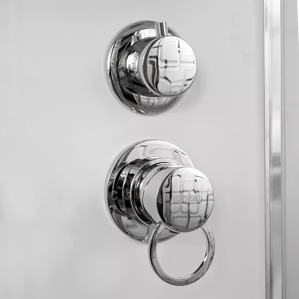 

Душевая кабина «Deto» EM-2790N 90/90 средний поддон матовая с рисунком/белая без крыши с гидромассажем