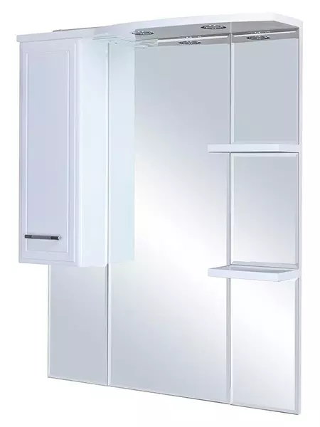 

Зеркало с шкафчиком «Bellezza» Коралл 85 с подсветкой белый левый