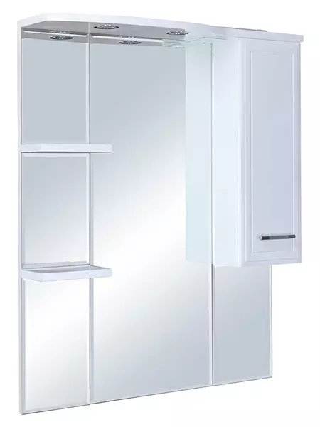 

Зеркало с шкафчиком «Bellezza» Коралл 85 с подсветкой белый правый