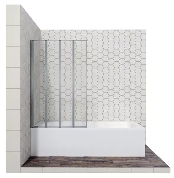 Шторка на ванну стеклянная «Ambassador» Bath Screens 16041111 100/140 прозрачная левая