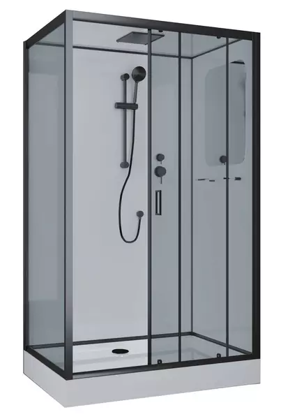 

Душевая кабина «Niagara» NG- 6912-01QR BLACK (05) 120/80 низкий поддон тонированная/белая правая