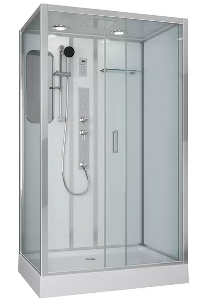 

Душевая кабина «Niagara» NG- 6012-01GQR 120/80 низкий поддон прозрачная/белая с гидромассажем с электрикой правая