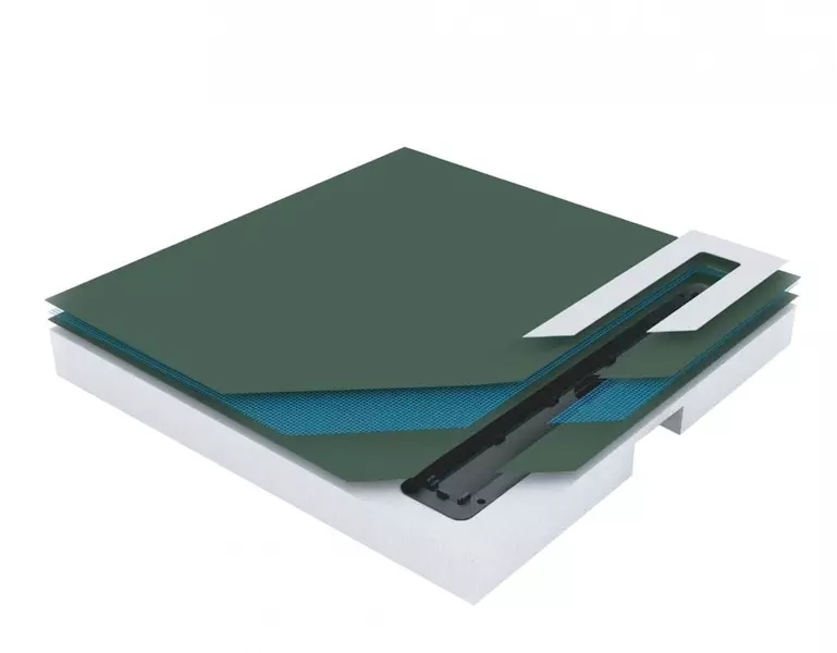 

Душевая плита с линейным трапом под укладку плитки «Pestan» Confluo Board Uni 900 Frameless Line 550 квадратная матовый хром/под плитку