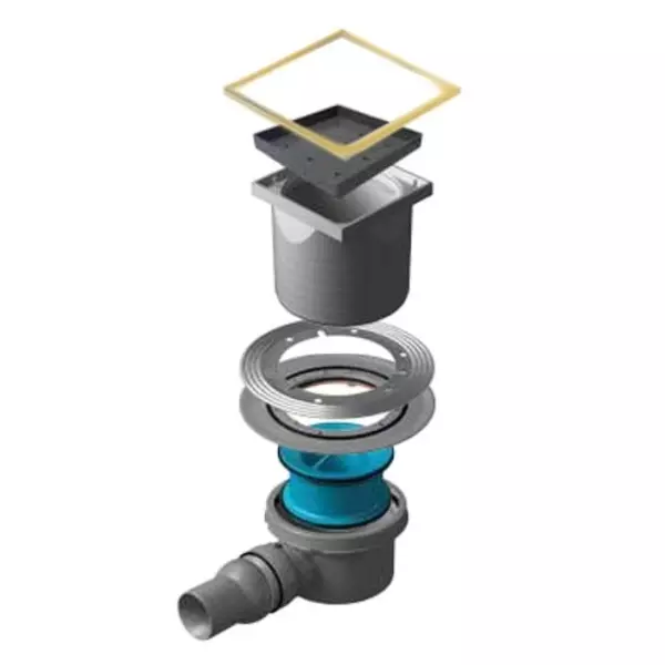 

Трап для душа «Pestan» Confluo Standard 1 Ceramic 13000119 боковой выпуск под плитку/Gold