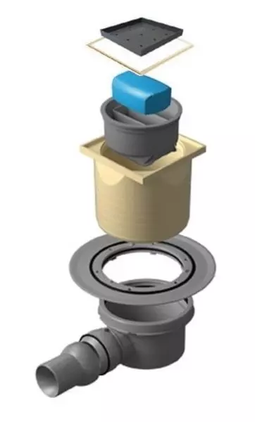 

Трап для душа «Pestan» Confluo Standard Dry 1 Ceramic 13000123 боковой выпуск под плитку/Gold