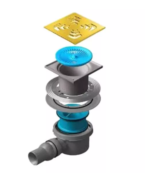 

Трап для душа «Pestan» Confluo Standard Square 1 13000136 боковой выпуск Gold