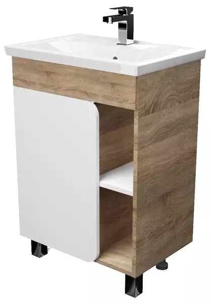 Мебель для ванной «1Marka» Nuvo 60 белая/дуб сонома