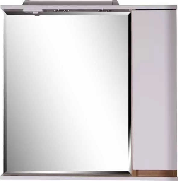 Зеркало с шкафчиком «ASB-Woodline» Марко 80 с подсветкой белый/дуб золотой правый